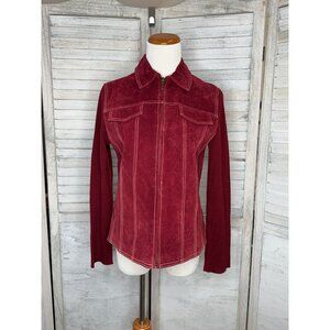 Coldwater Creek Red Suede Lightweight Jacket Women's Size P4